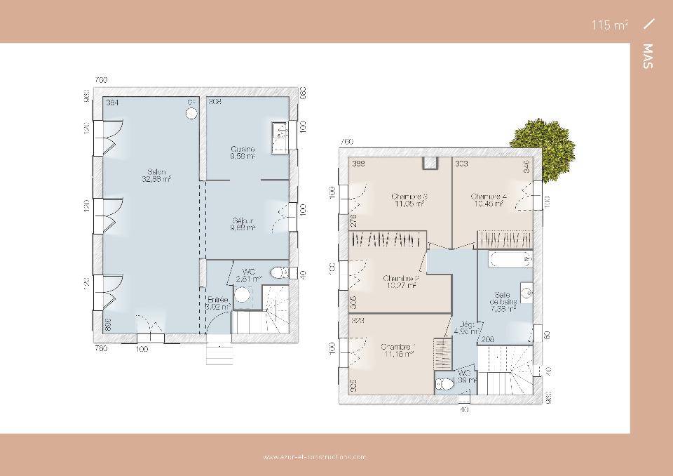 Programme terrain + maison à Istres en Bouches-du-Rhône (13) de 81 m² à vendre au prix de 278900€ - 3