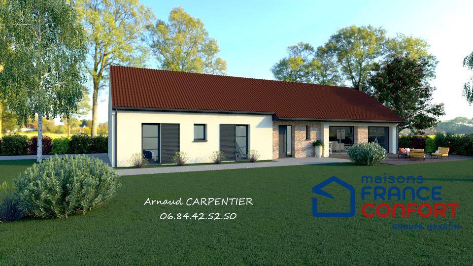 Programme terrain + maison à Rivière en Pas-de-Calais (62) de 110 m² à vendre au prix de 223645€ - 1