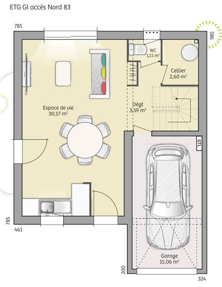 Programme terrain + maison à Saint-Sylvain en Calvados (14) de 83 m² à vendre au prix de 215000€ - 4