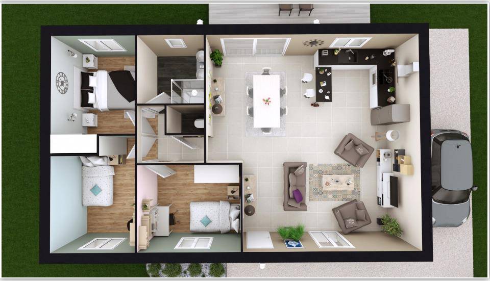 Programme terrain + maison à Issoudun en Indre (36) de 82 m² à vendre au prix de 160485€ - 2