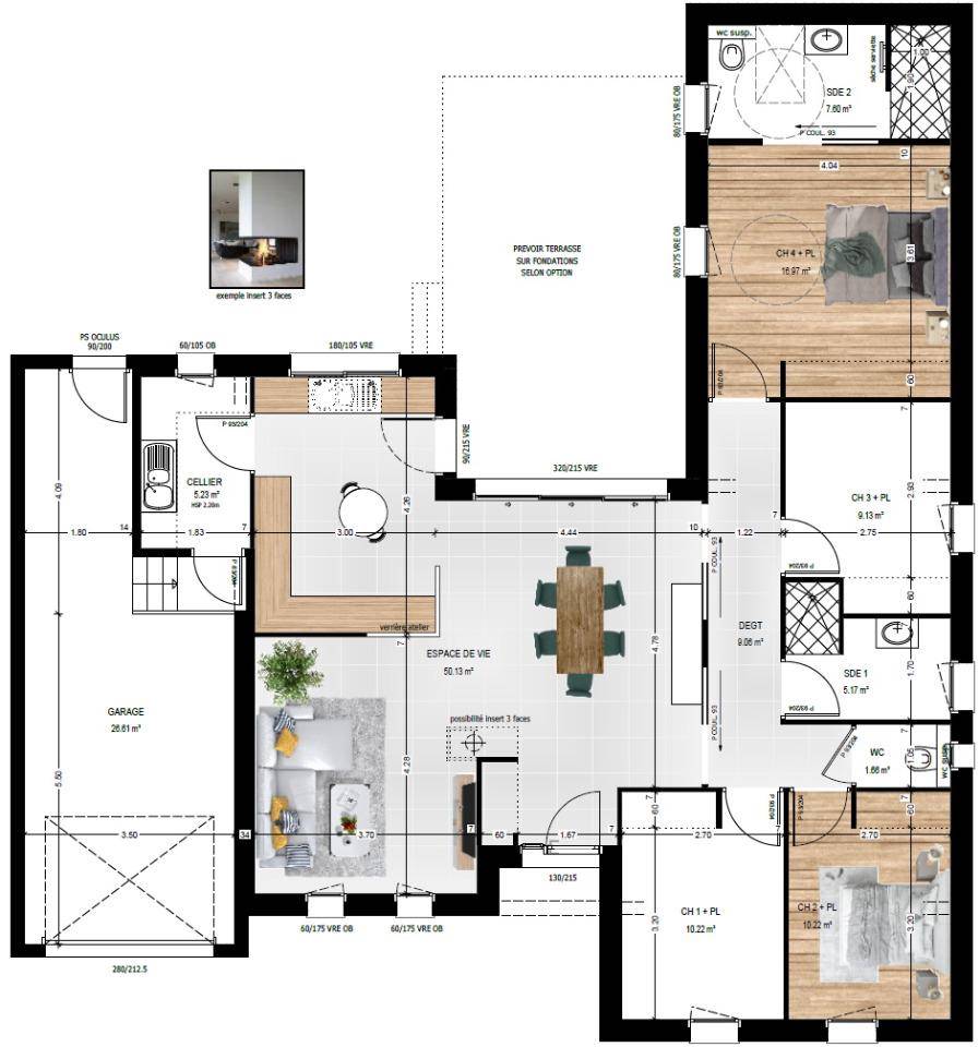 Programme terrain + maison à Écouflant en Maine-et-Loire (49) de 125 m² à vendre au prix de 331500€ - 4