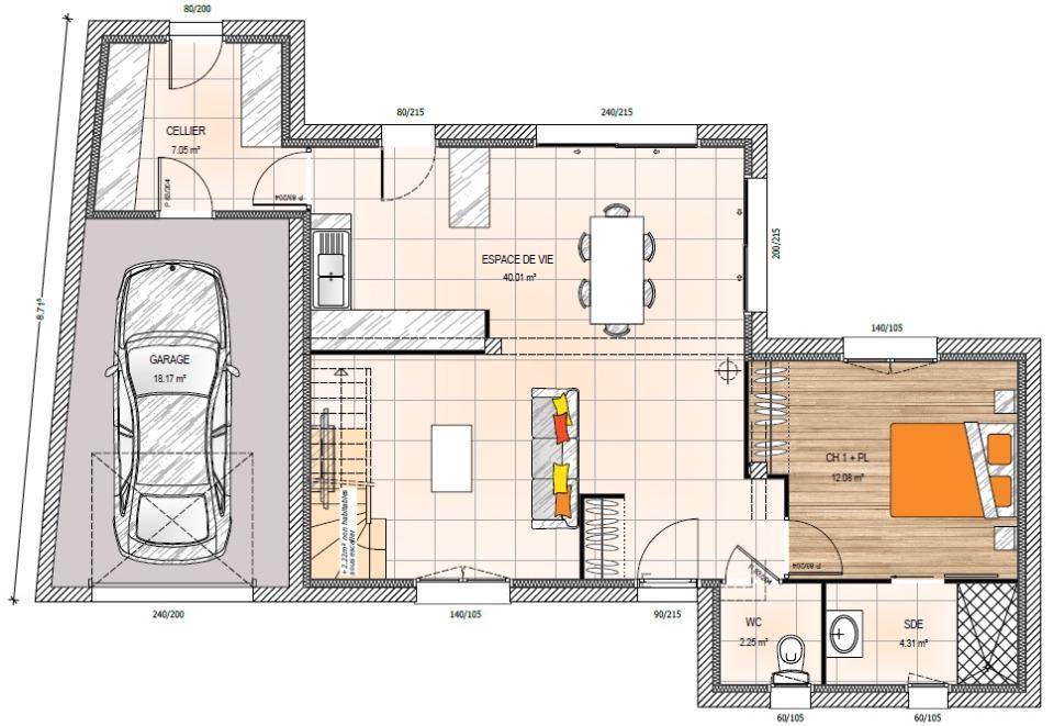 Programme terrain + maison à Montreuil-Bellay en Maine-et-Loire (49) de 100 m² à vendre au prix de 240000€ - 4