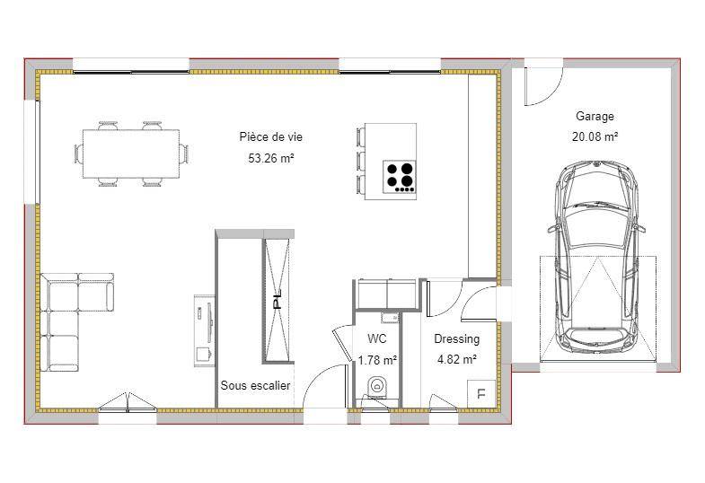 Programme terrain + maison à Trévoux en Ain (01) de 118 m² à vendre au prix de 394400€ - 4