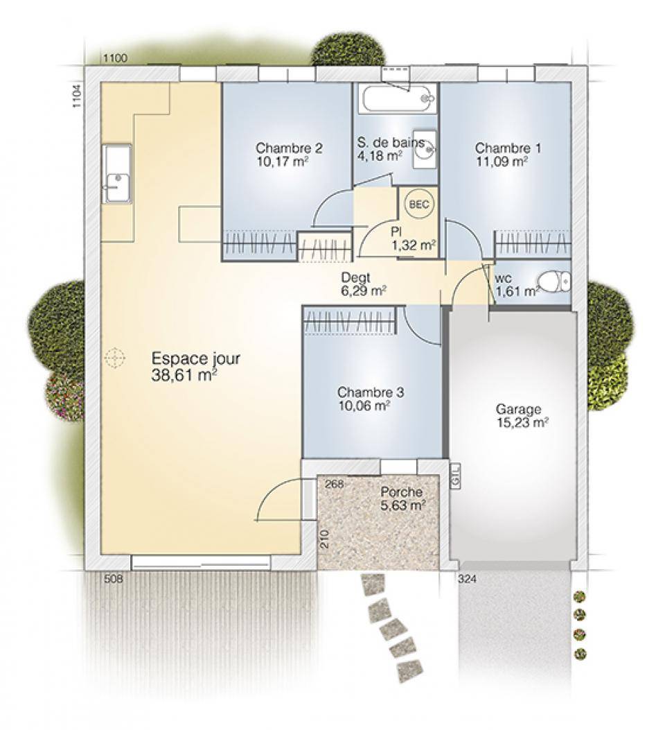 Programme terrain + maison à Saint-Chaptes en Gard (30) de 83 m² à vendre au prix de 251000€ - 4