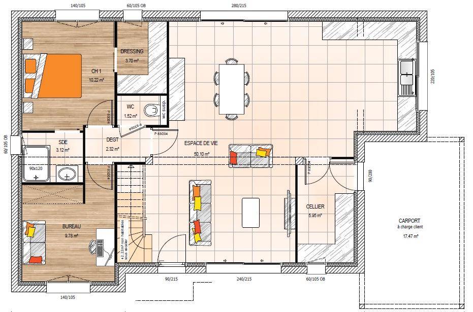 Programme terrain + maison à Beaufort-en-Anjou en Maine-et-Loire (49) de 135 m² à vendre au prix de 302700€ - 4