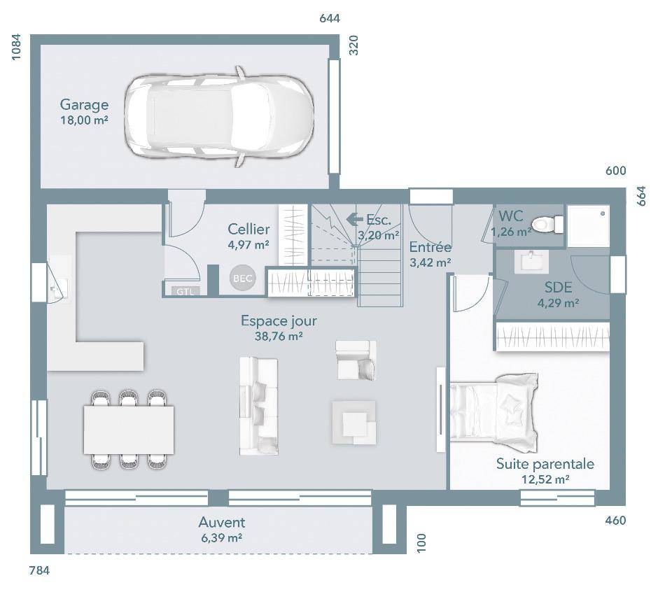 Programme terrain + maison à Quint-Fonsegrives en Haute-Garonne (31) de 110 m² à vendre au prix de 412360€ - 4