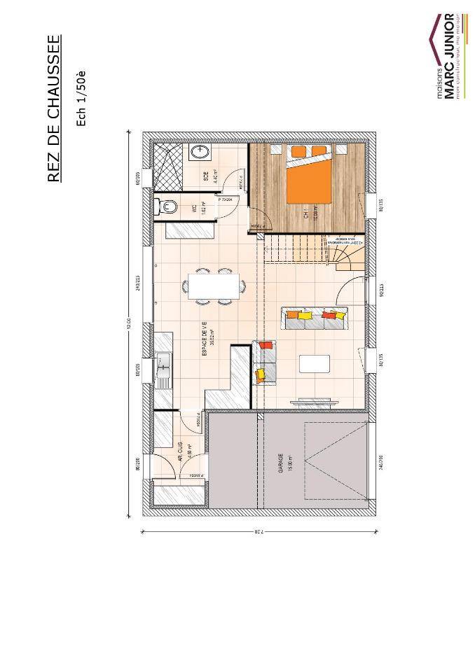 Programme terrain + maison à Baugé-en-Anjou en Maine-et-Loire (49) de 70 m² à vendre au prix de 158500€ - 4