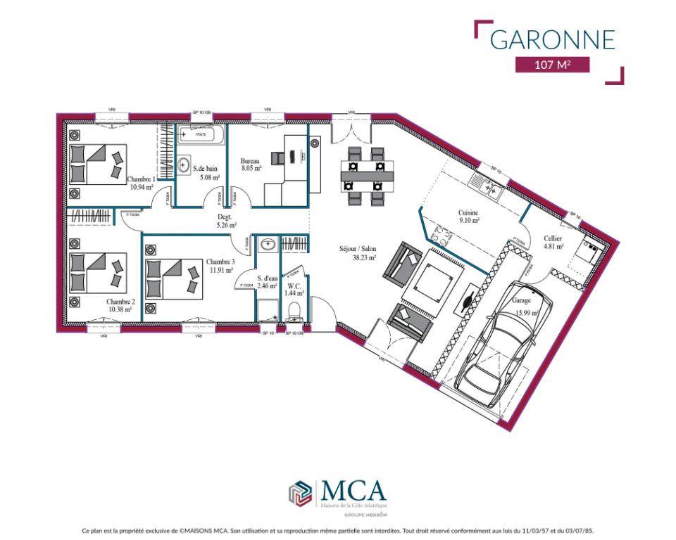Programme terrain + maison à Grayan-et-l'Hôpital en Gironde (33) de 107 m² à vendre au prix de 305674€ - 4
