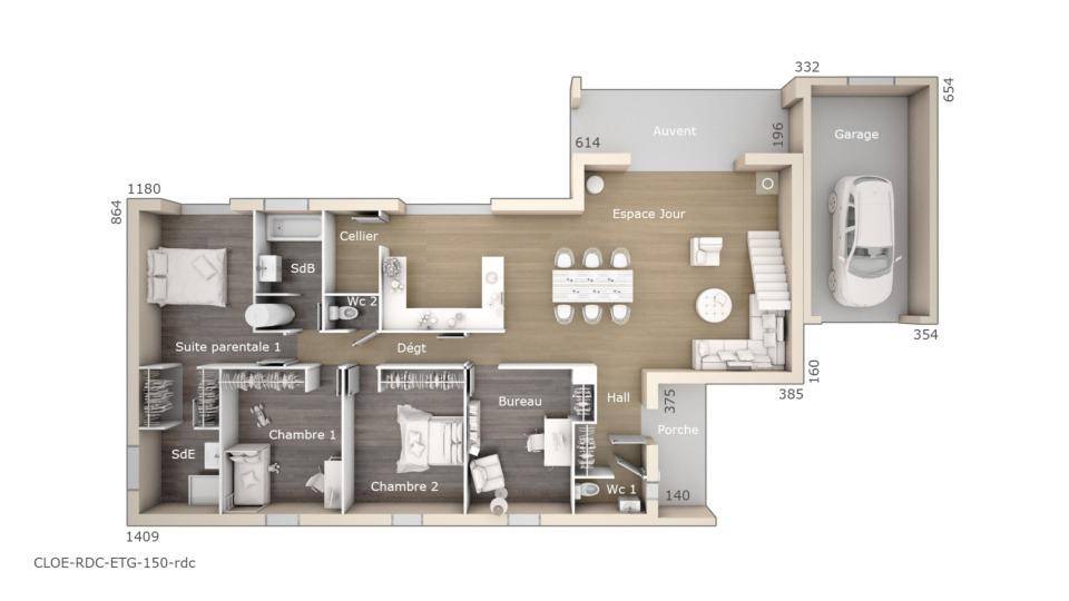 Programme terrain + maison à Montpellier en Hérault (34) de 130 m² à vendre au prix de 667500€ - 3
