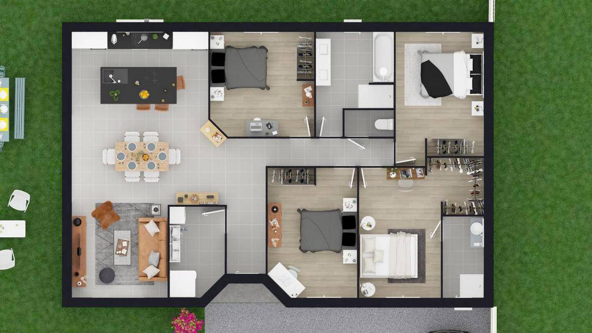 Programme terrain + maison à Meximieux en Ain (01) de 121 m² à vendre au prix de 330000€ - 4