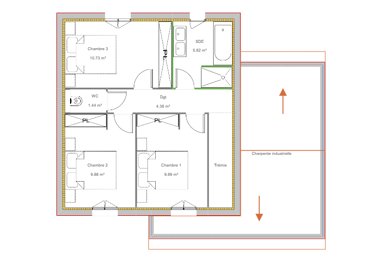 Programme terrain + maison à Saint-Georges-de-Reneins en Rhône (69) de 87 m² à vendre au prix de 337950€ - 4