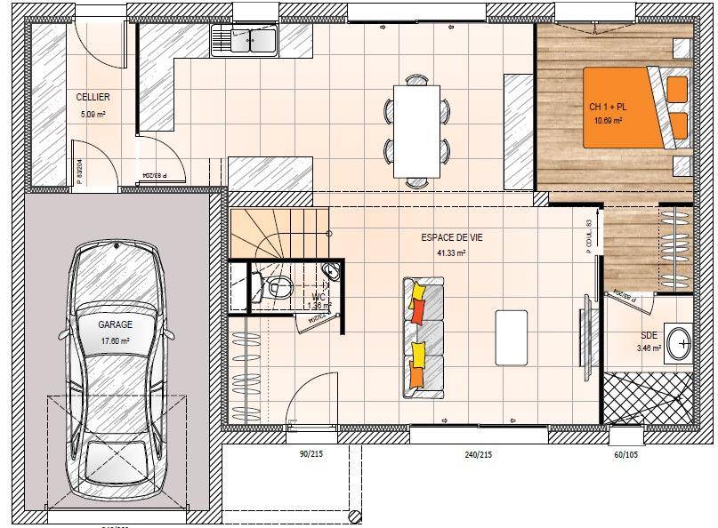 Programme terrain + maison à Toutlemonde en Maine-et-Loire (49) de 110 m² à vendre au prix de 288000€ - 4