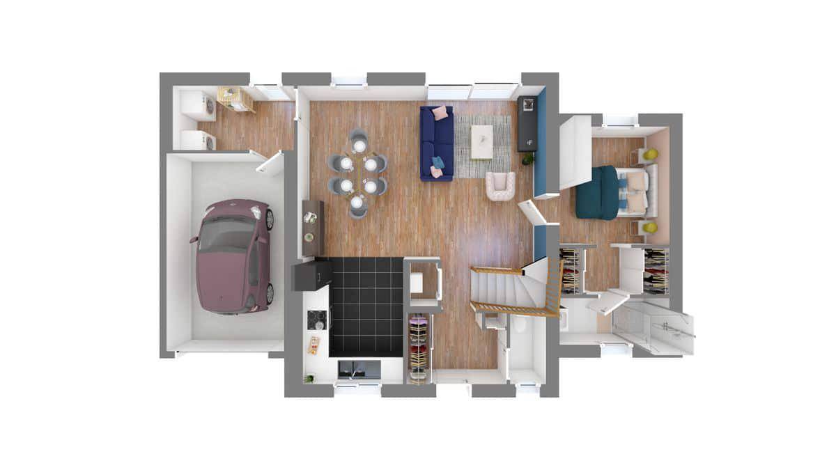 Programme terrain + maison à Les Moutiers-en-Retz en Loire-Atlantique (44) de 75 m² à vendre au prix de 389104€ - 4