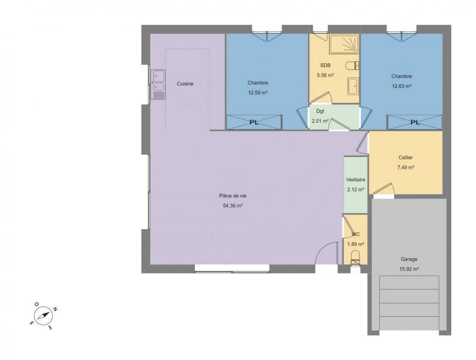 Programme terrain + maison à Perpignan en Pyrénées-Orientales (66) de 100 m² à vendre au prix de 310900€ - 3
