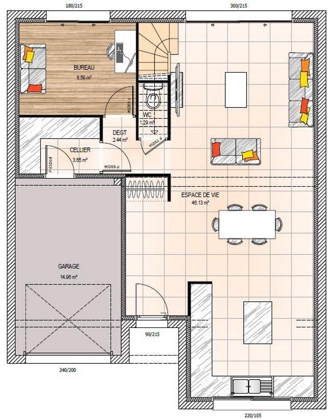 Programme terrain + maison à Huillé-Lézigné en Maine-et-Loire (49) de 120 m² à vendre au prix de 297500€ - 4