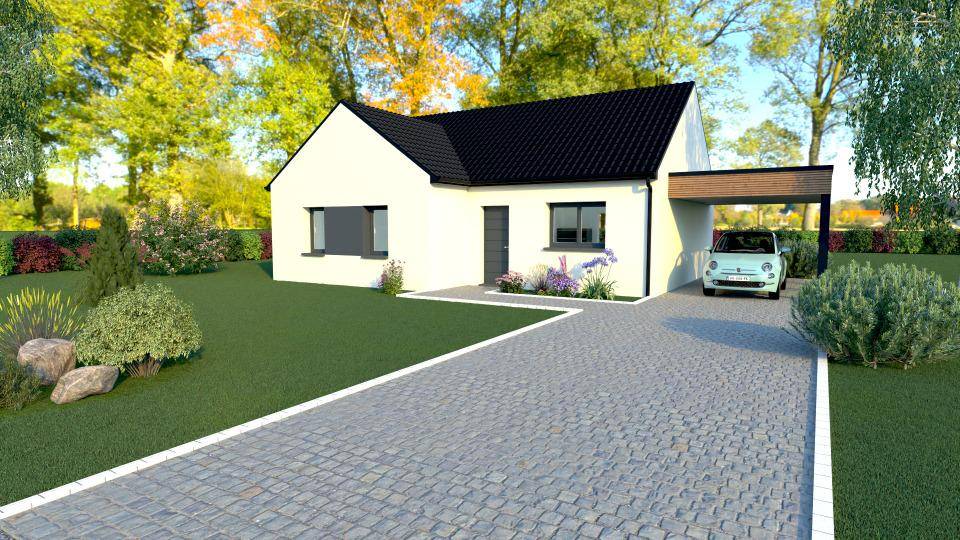 Programme terrain + maison à Lapugnoy en Pas-de-Calais (62) de 83 m² à vendre au prix de 195000€ - 1