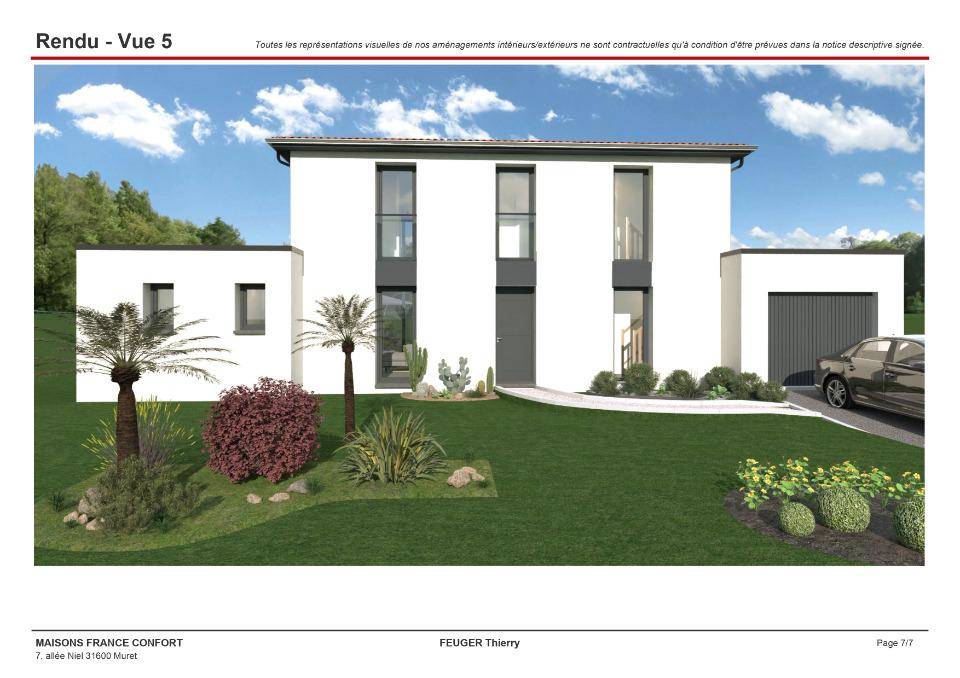Programme terrain + maison à Pins-Justaret en Haute-Garonne (31) de 130 m² à vendre au prix de 427694€ - 3