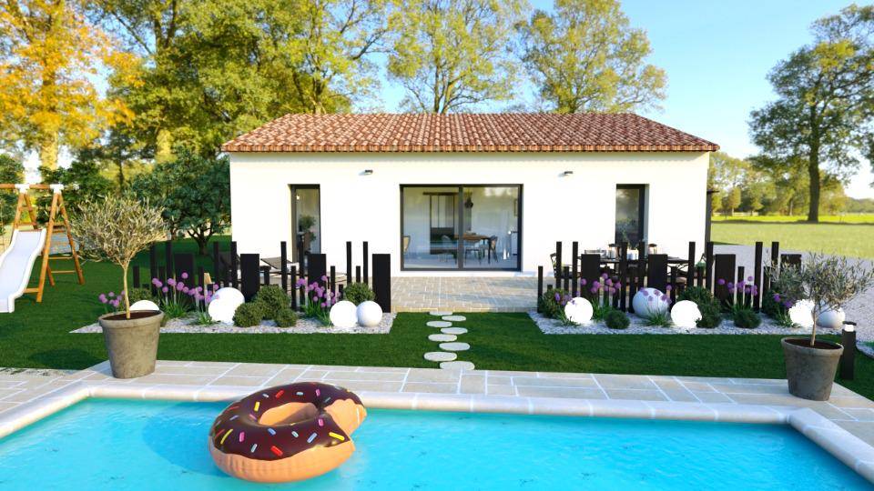 Programme terrain + maison à Villeneuve-de-Berg en Ardèche (07) de 97 m² à vendre au prix de 244500€ - 1