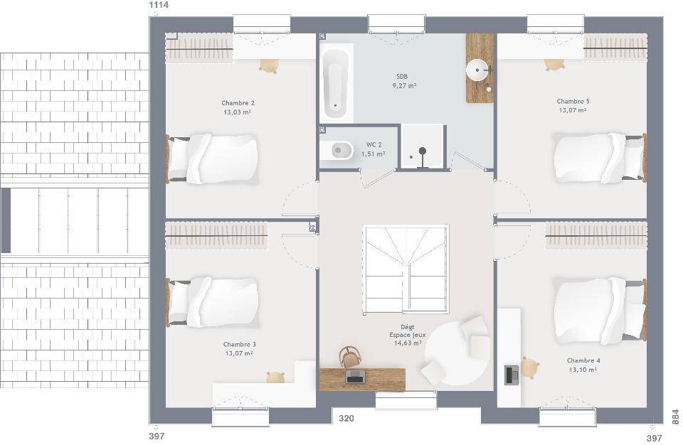 Programme terrain + maison à Camphin-en-Carembault en Nord (59) de 155 m² à vendre au prix de 393000€ - 4