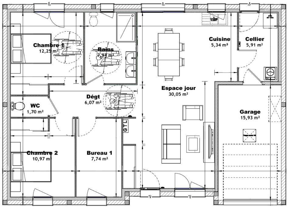 Programme terrain + maison à Les Monts d'Andaine en Orne (61) de 88 m² à vendre au prix de 211193€ - 4