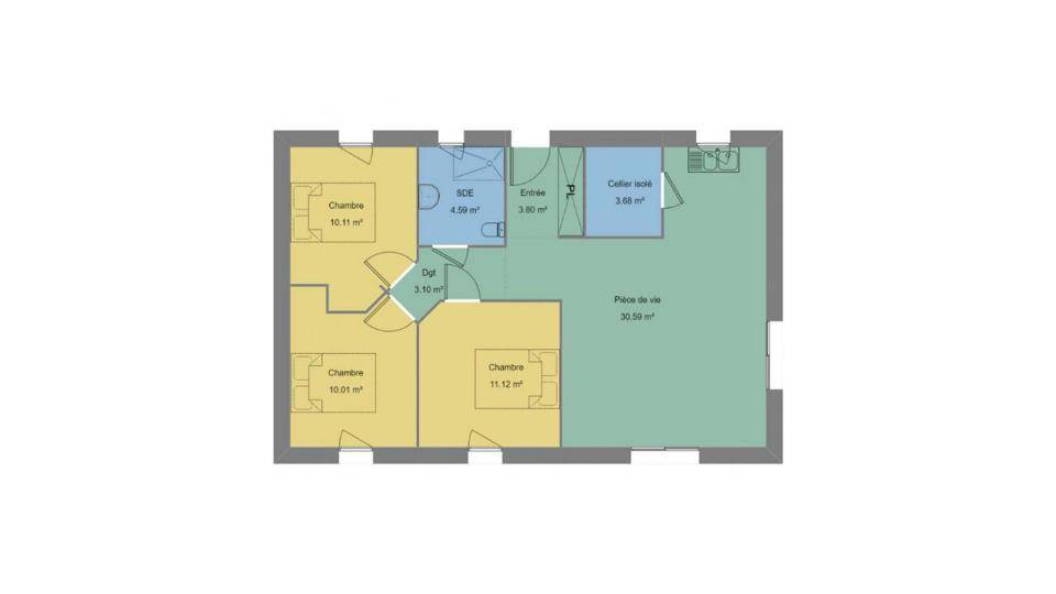 Programme terrain + maison à Saint-Aignan-Grandlieu en Loire-Atlantique (44) de 77 m² à vendre au prix de 280000€ - 4