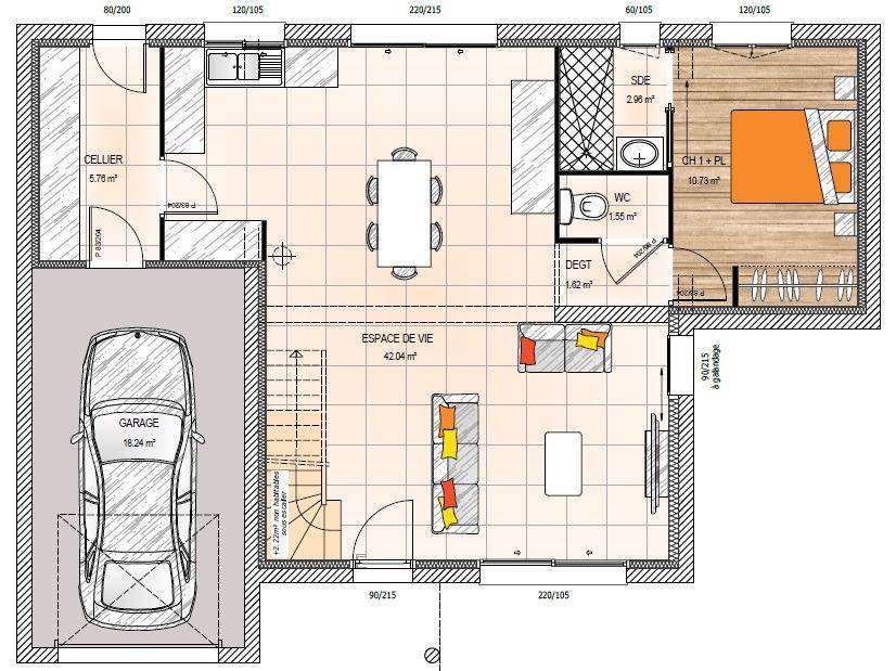 Programme terrain + maison à Cholet en Maine-et-Loire (49) de 105 m² à vendre au prix de 288900€ - 4