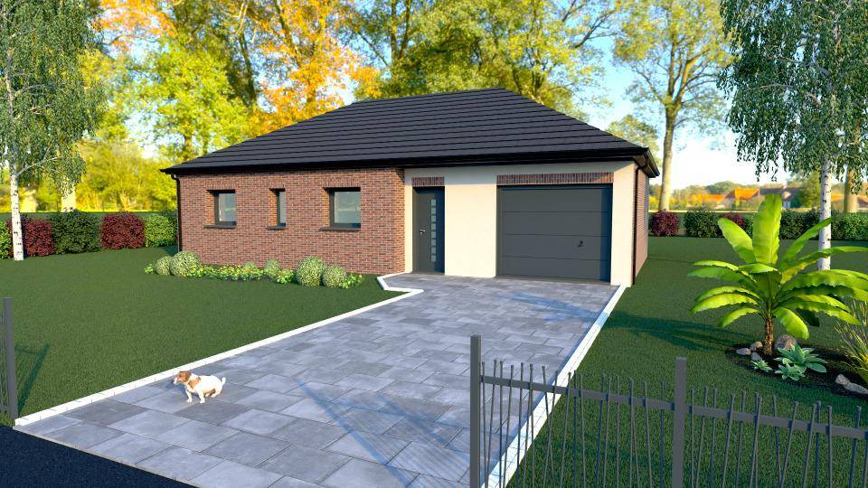 Programme terrain + maison à Éperlecques en Pas-de-Calais (62) de 70 m² à vendre au prix de 206500€ - 1