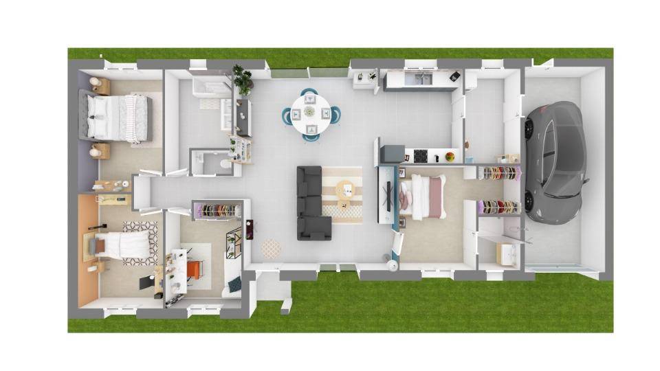 Programme terrain + maison à Buzançais en Indre (36) de 130 m² à vendre au prix de 213280€ - 2