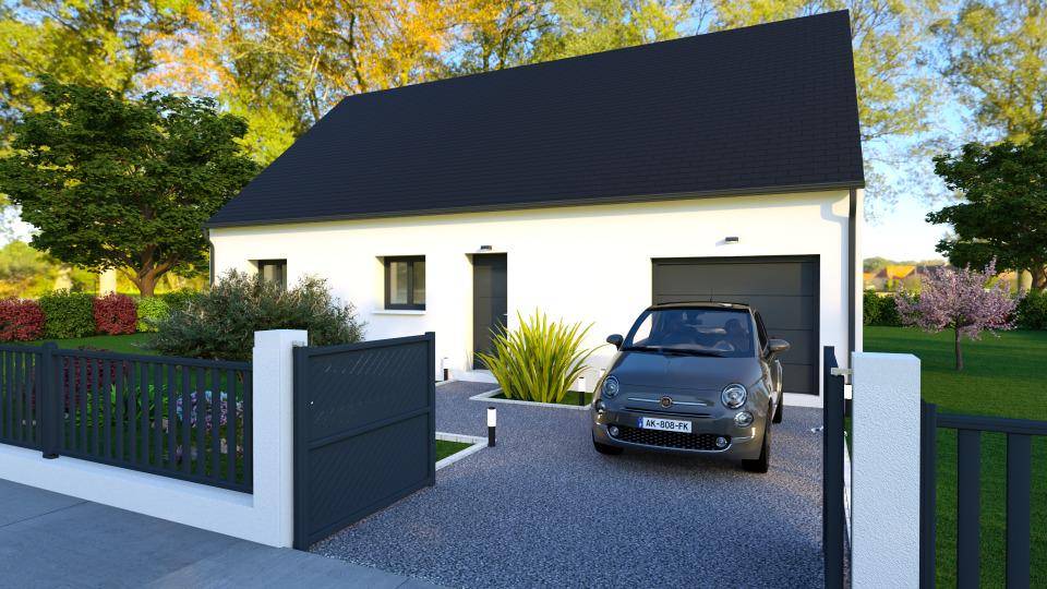 Programme terrain + maison à Saint-Flovier en Indre-et-Loire (37) de 80 m² à vendre au prix de 171000€ - 1