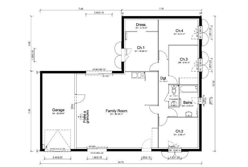 Programme terrain + maison à Saint-Romain-Lachalm en Haute-Loire (43) de 105 m² à vendre au prix de 219000€ - 3
