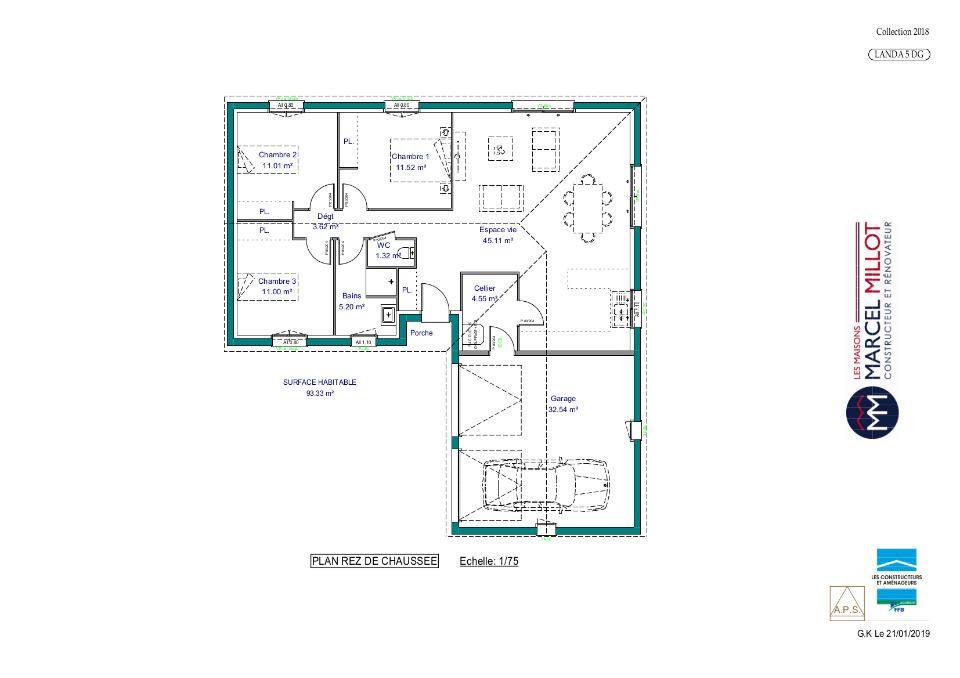 Programme terrain + maison à Bonnac-la-Côte en Haute-Vienne (87) de 93 m² à vendre au prix de 262400€ - 3
