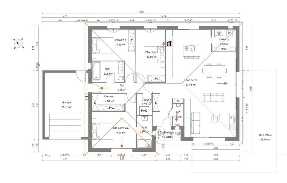 Programme terrain + maison à La Magdelaine-sur-Tarn en Haute-Garonne (31) de 137 m² à vendre au prix de 344000€ - 4