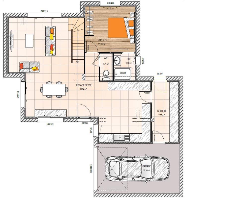 Programme terrain + maison à Saint-Barthélemy-d'Anjou en Maine-et-Loire (49) de 122 m² à vendre au prix de 394000€ - 4