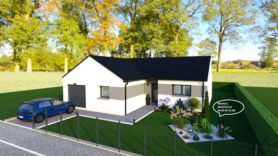 Programme terrain + maison à Sinceny en Aisne (02) de 85 m² à vendre au prix de 174684€ - 3