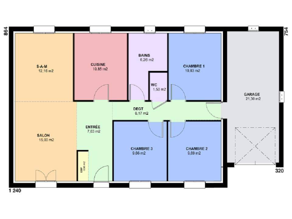 Programme terrain + maison à Rémilly en Moselle (57) de 90 m² à vendre au prix de 279000€ - 3