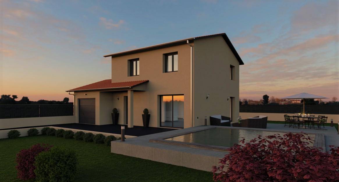 Programme terrain + maison à Taponas en Rhône (69) de 93 m² à vendre au prix de 275587€ - 1