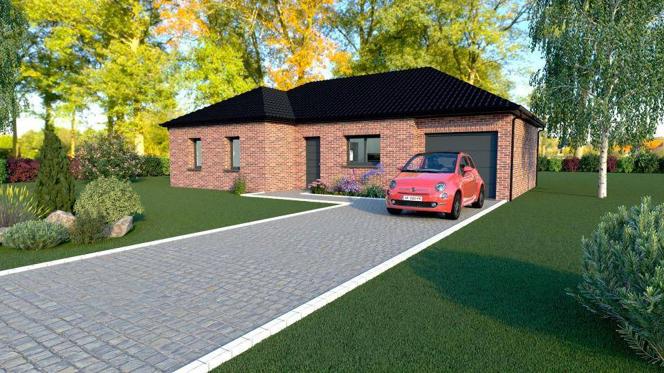 Programme terrain + maison à Morbecque en Nord (59) de 85 m² à vendre au prix de 244700€ - 1