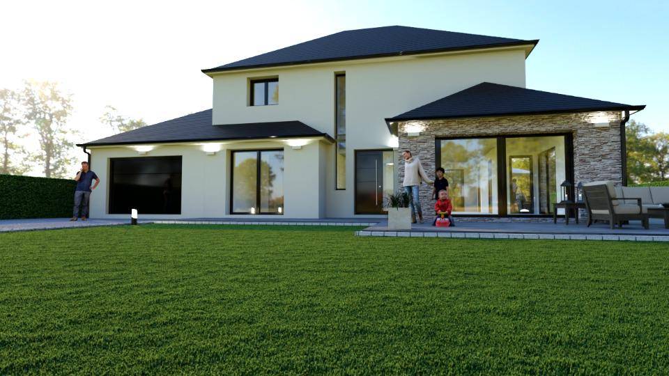 Programme terrain + maison à Port-en-Bessin-Huppain en Calvados (14) de 130 m² à vendre au prix de 323900€ - 1