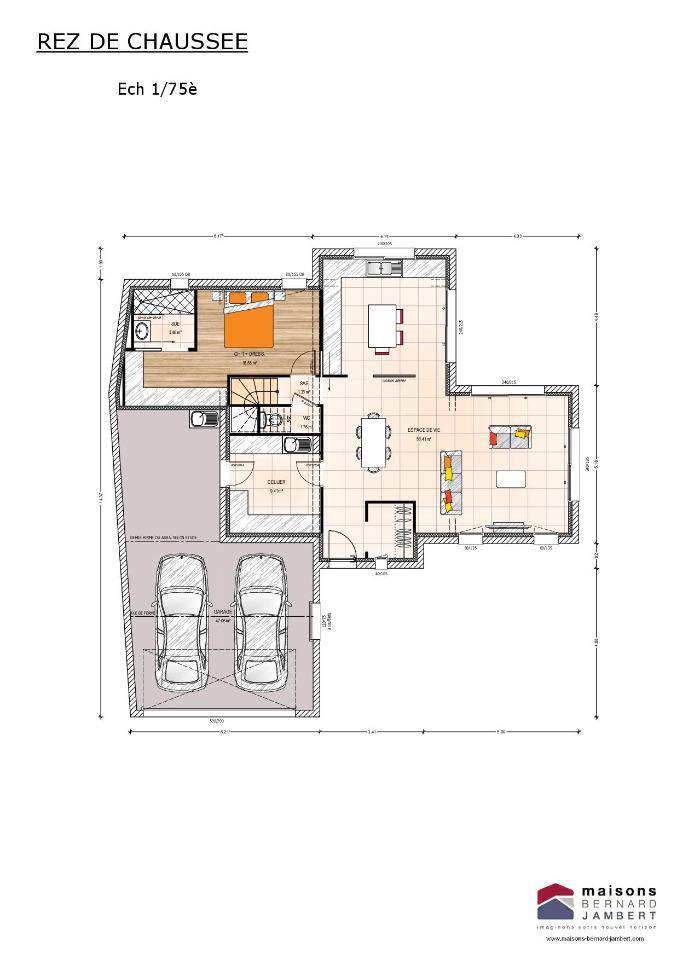 Programme terrain + maison à La Possonnière en Maine-et-Loire (49) de 130 m² à vendre au prix de 445300€ - 2