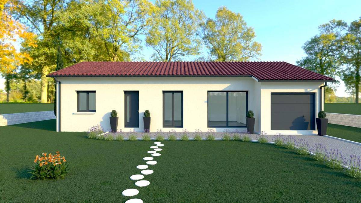 Programme terrain + maison à Andrézieux-Bouthéon en Loire (42) de 77 m² à vendre au prix de 254500€ - 1
