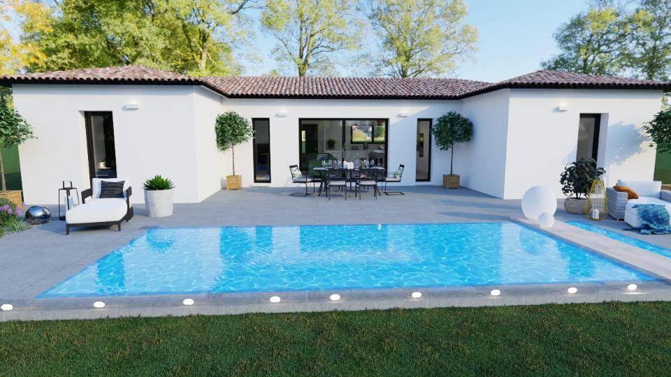Programme terrain + maison à Vagnas en Ardèche (07) de 106 m² à vendre au prix de 299800€ - 1