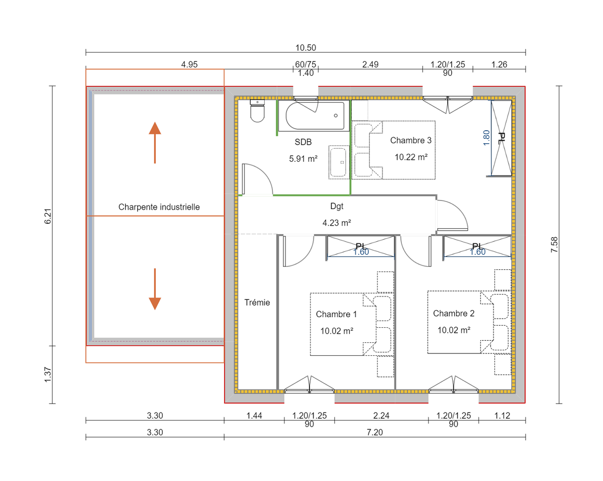 Programme terrain + maison à Saint-Georges-de-Reneins en Rhône (69) de 85 m² à vendre au prix de 394200€ - 3