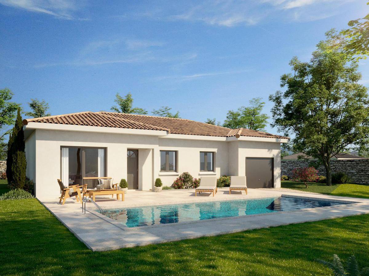 Programme terrain + maison à Charnay-lès-Mâcon en Saône-et-Loire (71) de 95 m² à vendre au prix de 247666€ - 1
