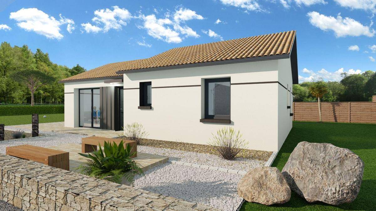 Programme terrain + maison à Montpon-Ménestérol en Dordogne (24) de 68 m² à vendre au prix de 166000€ - 1