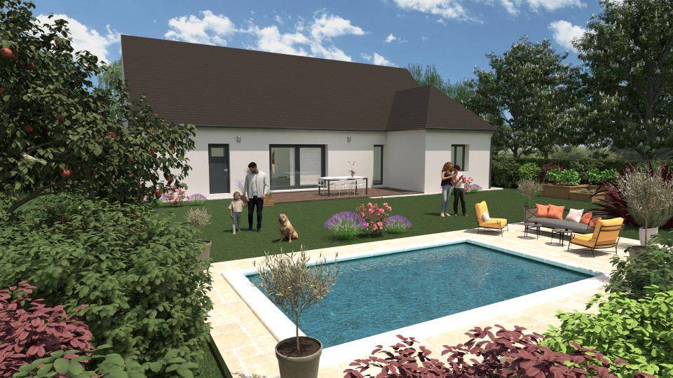 Programme terrain + maison à Saint-Germain-du-Puy en Cher (18) de 104 m² à vendre au prix de 219900€ - 2