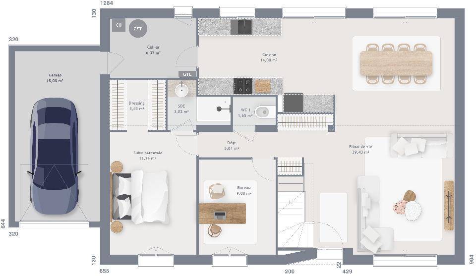 Programme terrain + maison à Ailly en Eure (27) de 145 m² à vendre au prix de 326000€ - 4