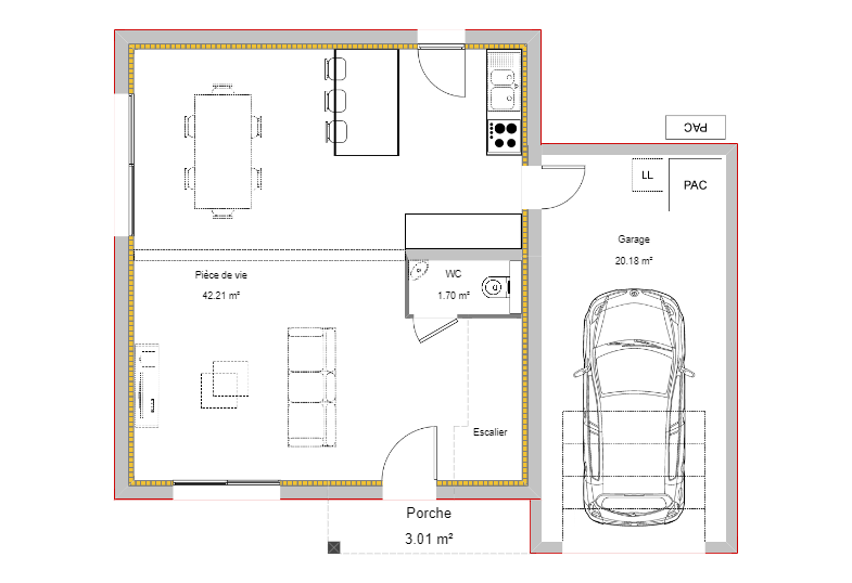 Programme terrain + maison à Belleville-en-Beaujolais en Rhône (69) de 87 m² à vendre au prix de 278200€ - 3