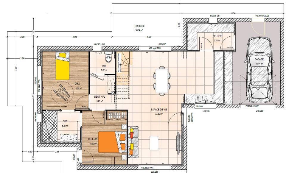 Programme terrain + maison à Saint-Barthélemy-d'Anjou en Maine-et-Loire (49) de 106 m² à vendre au prix de 362000€ - 4