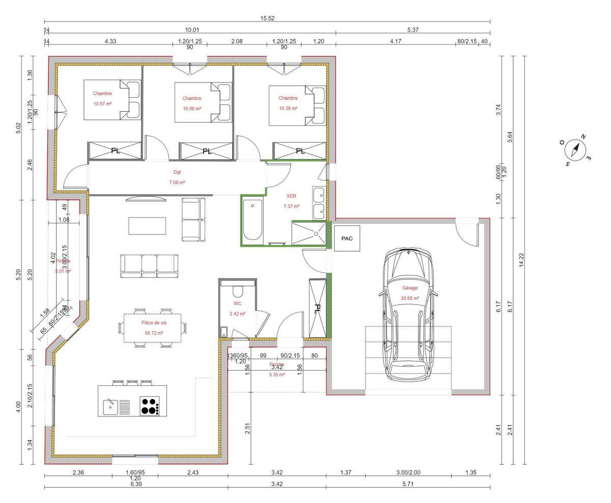 Programme terrain + maison à Lhuis en Ain (01) de 103 m² à vendre au prix de 328000€ - 3