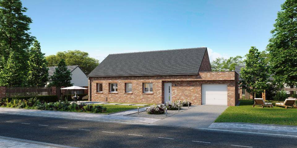 Programme terrain + maison à Lozinghem en Pas-de-Calais (62) de 70 m² à vendre au prix de 229100€ - 1